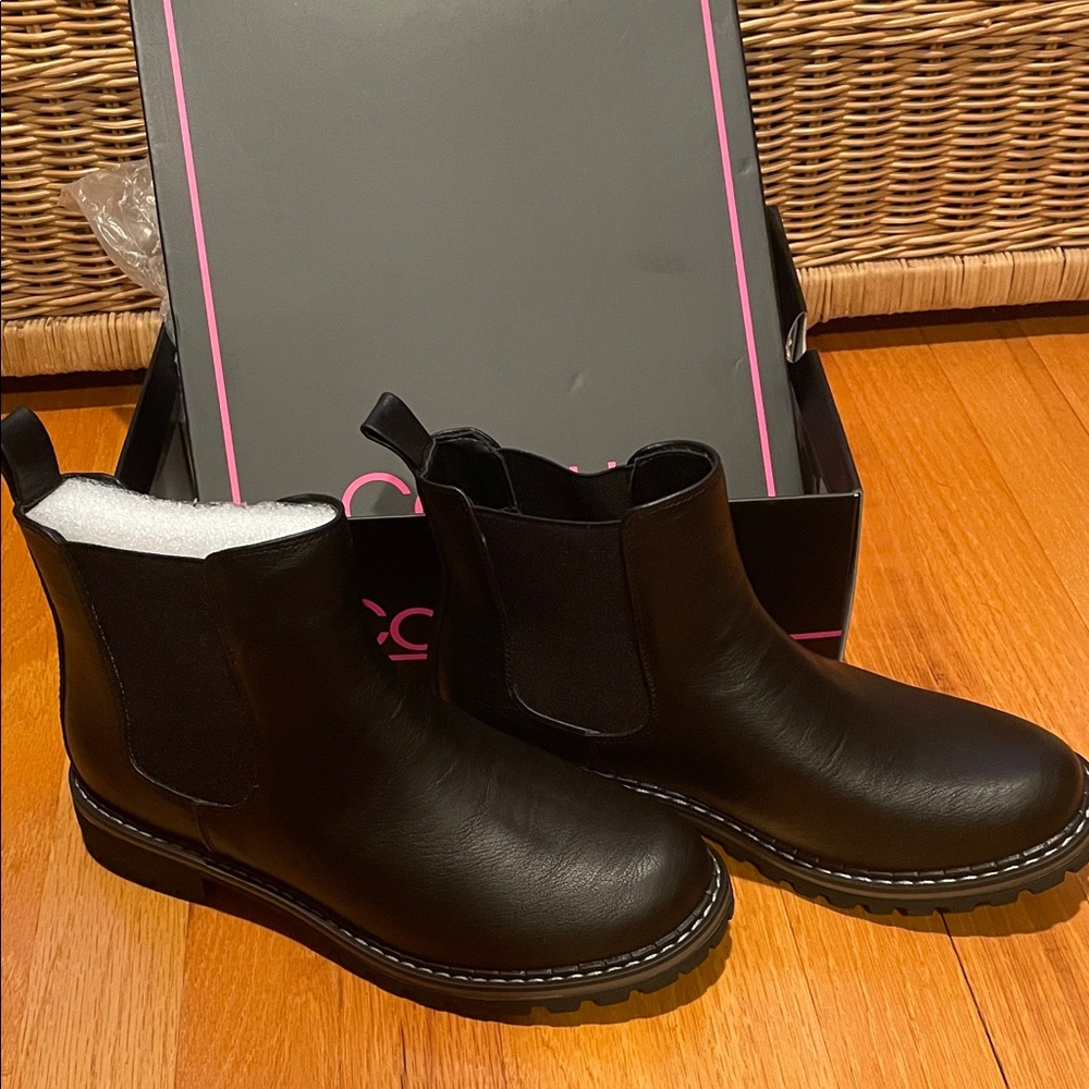 Corkys Black Ankle Boots with Lug Sole